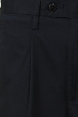 Mens Luxury Chinos Pleated Trousers Navy #2